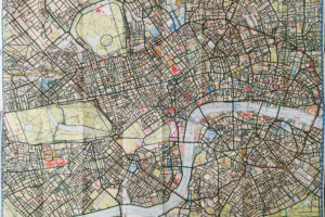 Fully completed colouring of the large “London Super Scale A-Z Map” map of the central London